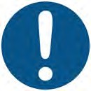 A blue circle with a white exclamation mark Description automatically generated