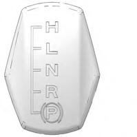 A white gear shift knob Description automatically generated