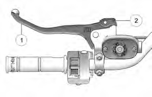A close-up of a motorcycle handle

Description automatically generated